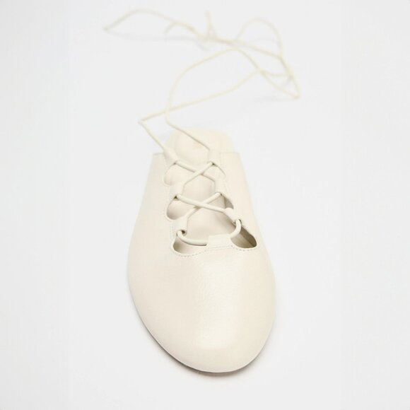 Zara 100% Genuine Leather Slingback Ballet Flats NWT - Picture 5 of 7